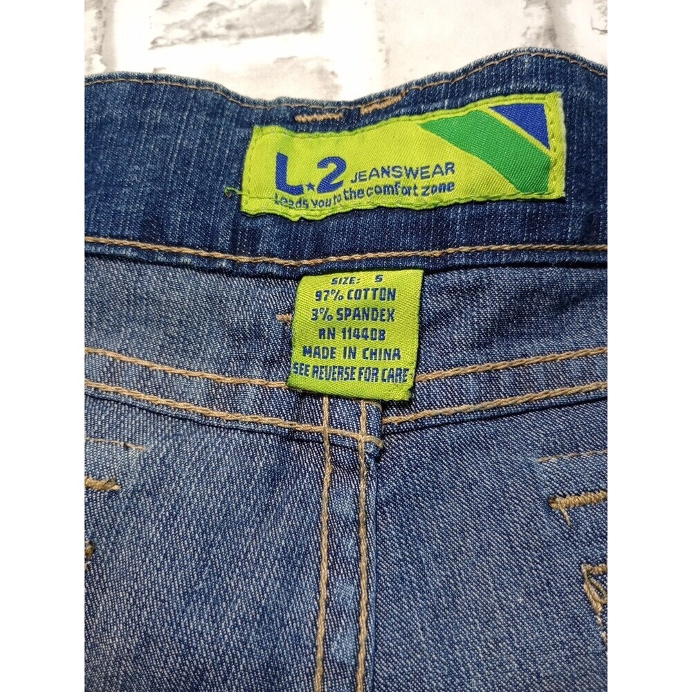 L2 Jeanswear Womens Blue Denim Embroidered Pocket Stretch Jeans Size 5 - Picture 8 of 14